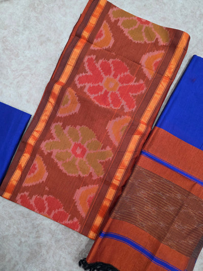 Pochampally sico set with ikkat damn -WW517
