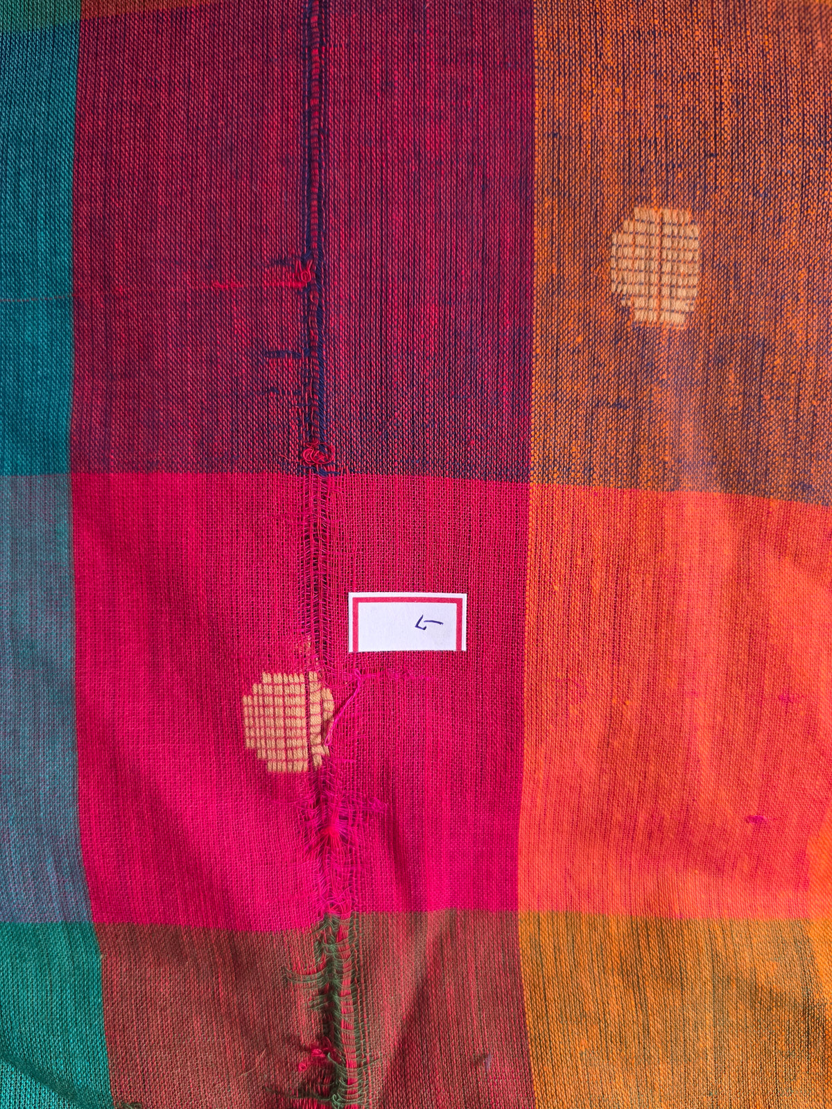 Weaving imperfection Madras kattam prewashed duppatta  -MD174