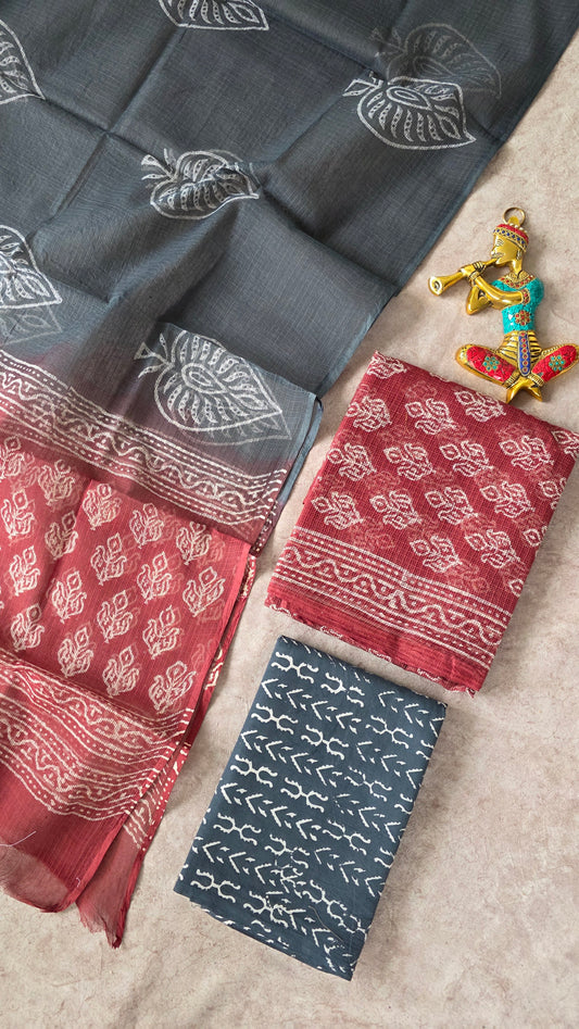 Handblock Jaipuri Kota doria set - JA724