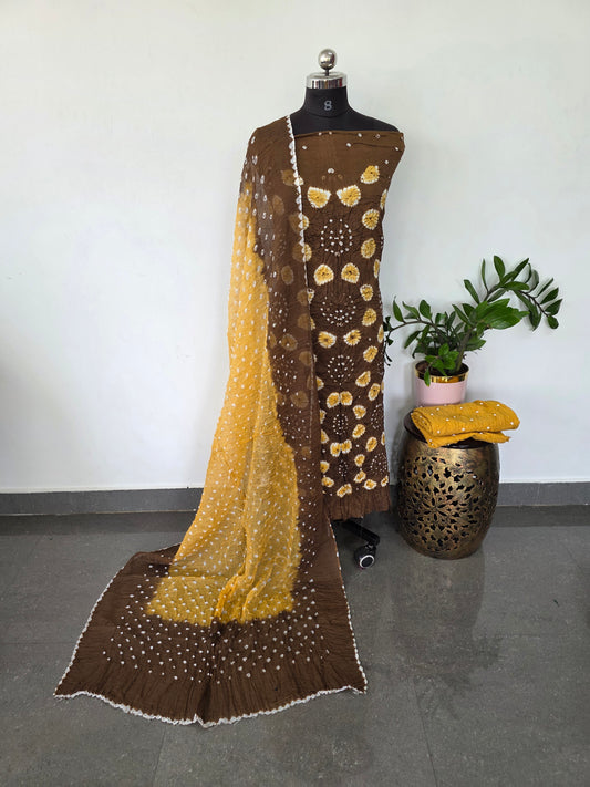 Handcrafted bandhani cotton salwar set - BN48