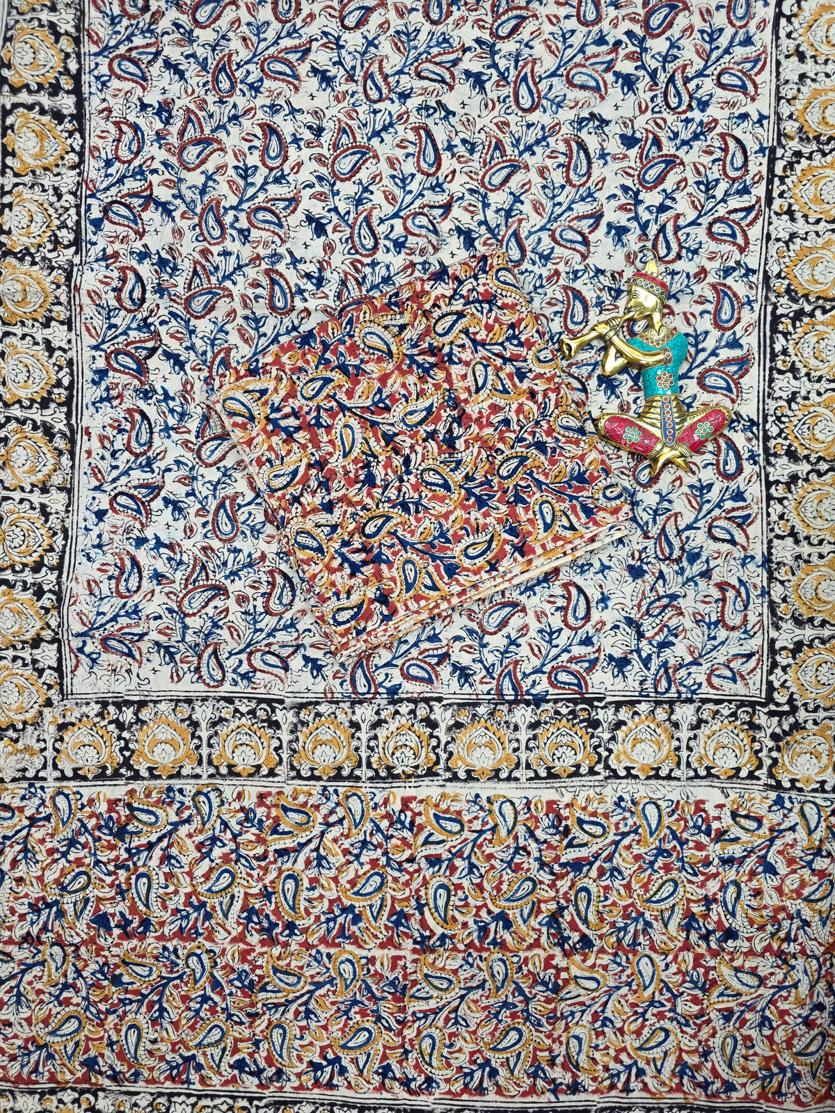Handblock pure kalamkari cotton set (2 pc set) - AK524