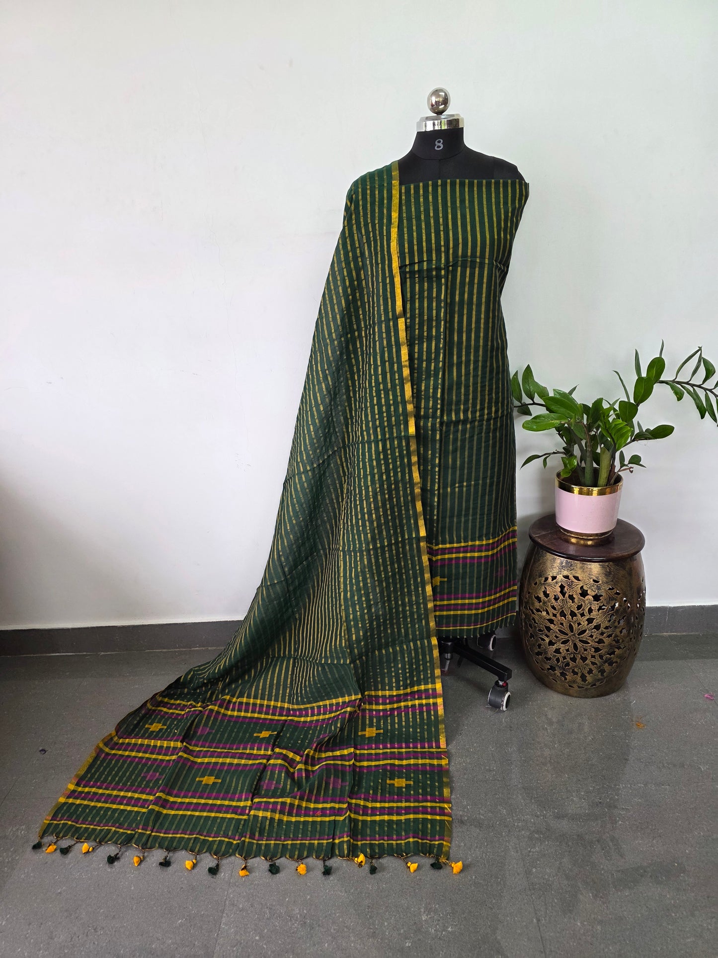 Premium mul khadi zari lines salwar set - MUL292