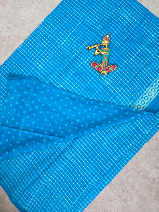 Handblock Jaipuri pure cotton saree - JA535