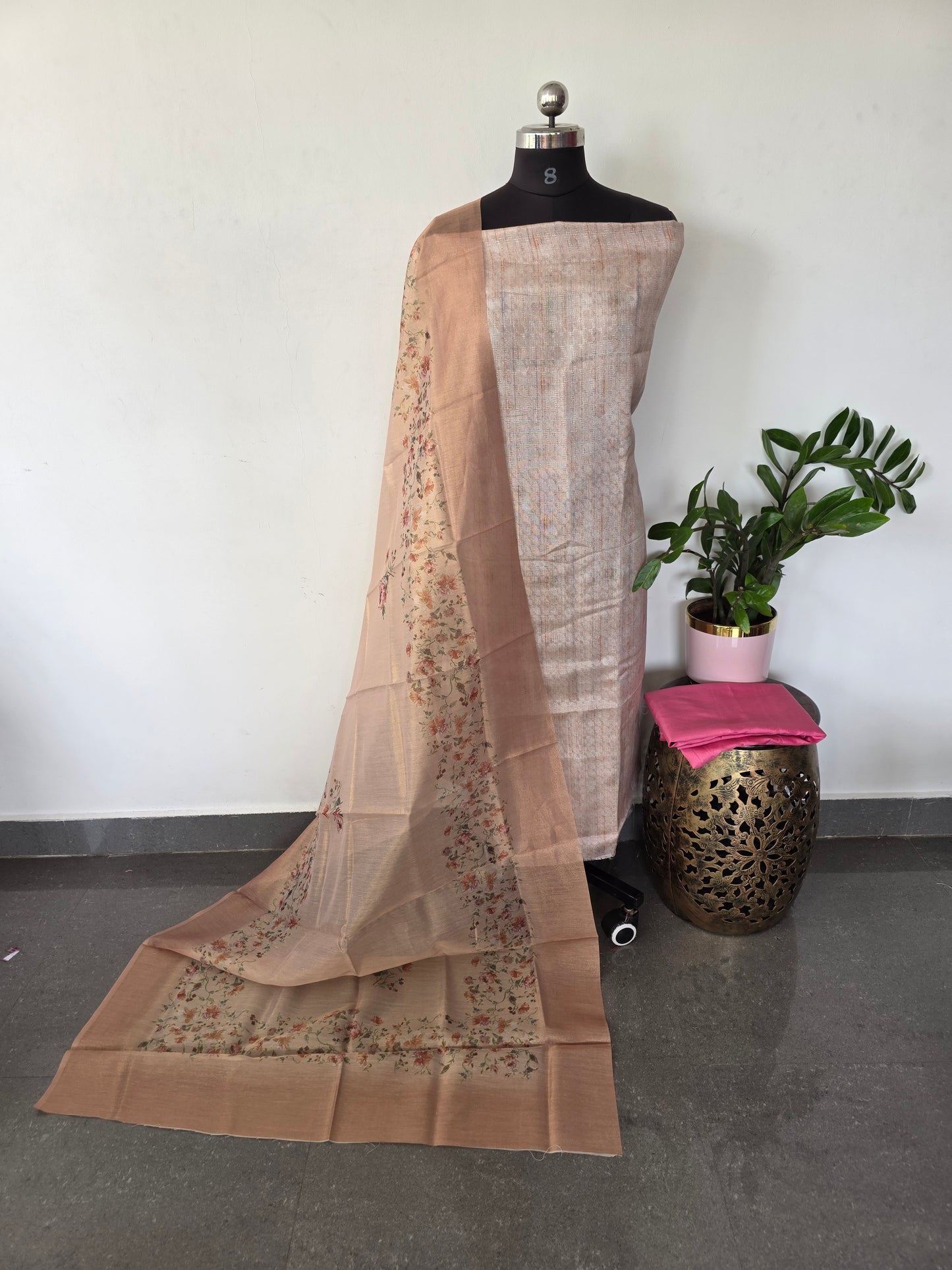 Fancy tussar silk set - CLA430