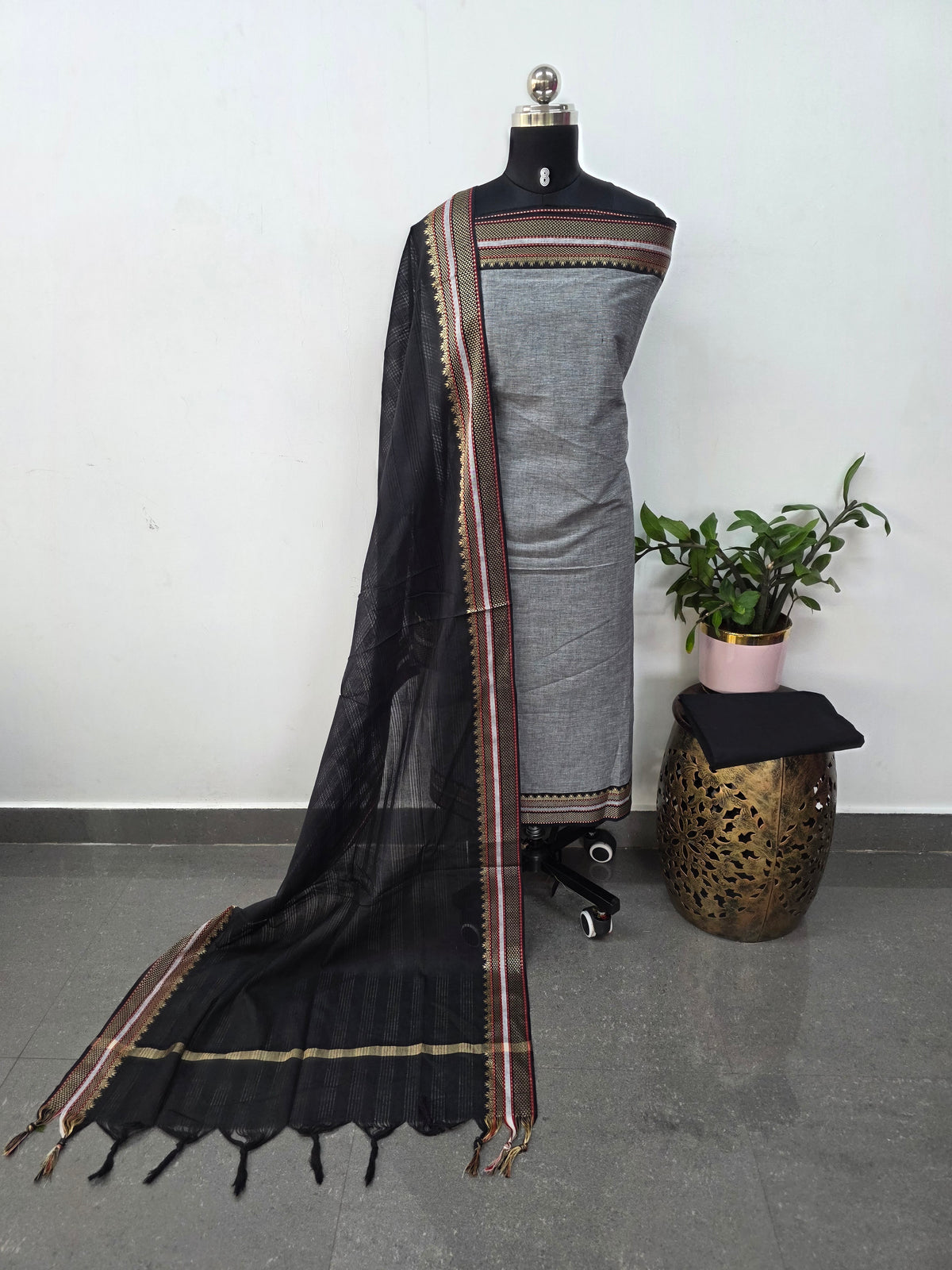 South cotton with mangalagiri border - HA107