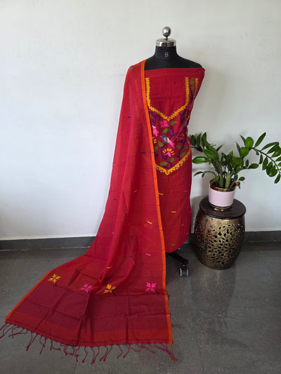 Handloom Mul cotton paithani jamdhani set - JMM301