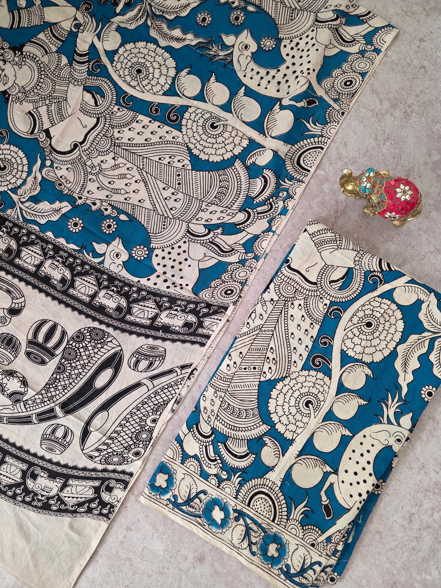 Pure Kalamkari Cotton Salwar Set (2.50 Metres) - Ak363