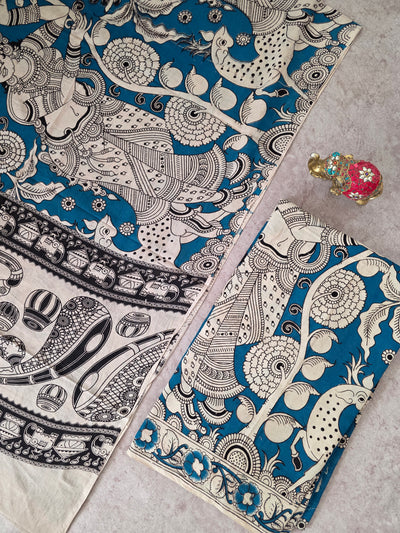 Pure Kalamkari Cotton Salwar Set (2.5 Metres) - Ak363