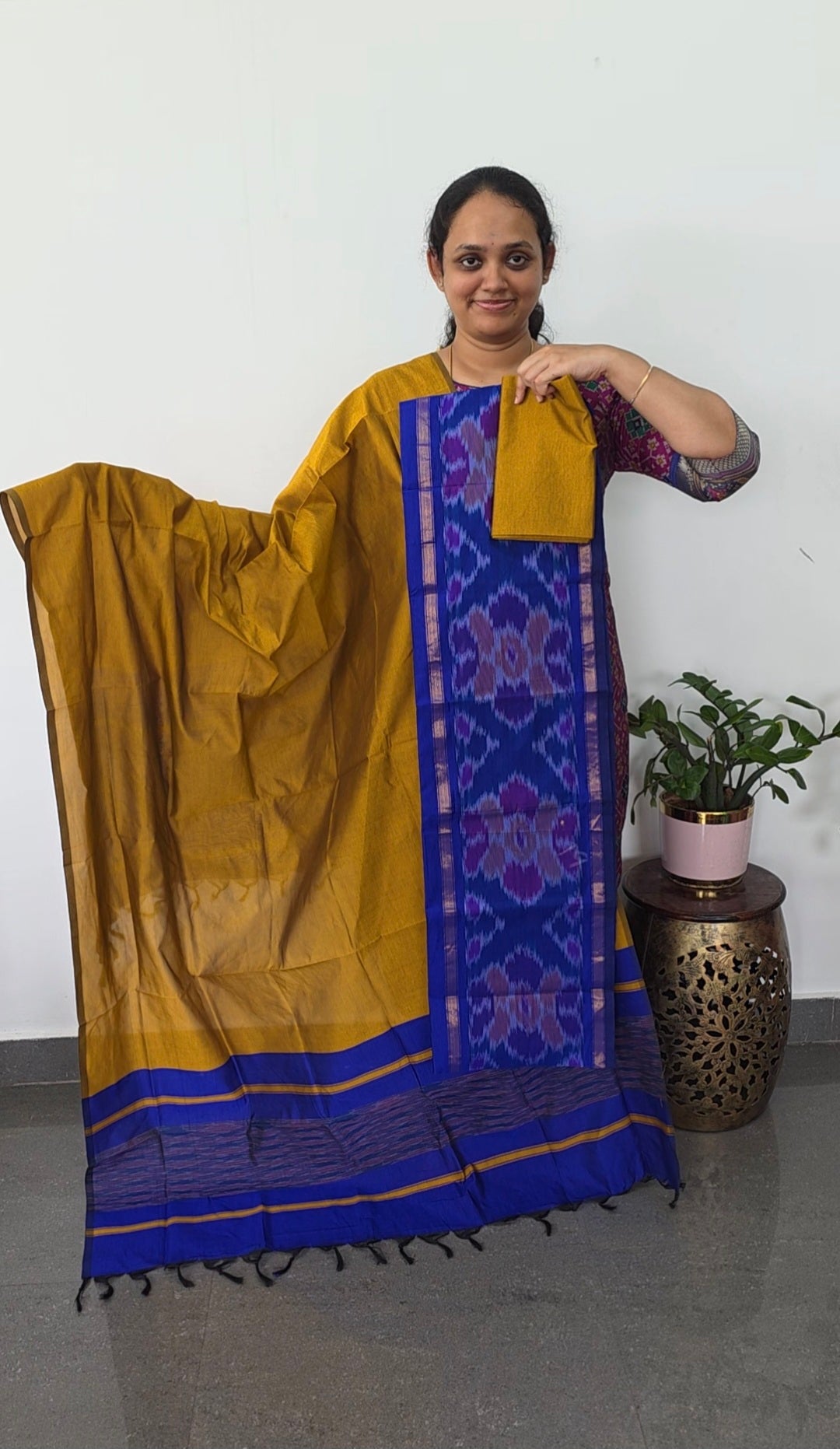 Pochampally sico set with ikkat damn - SD545