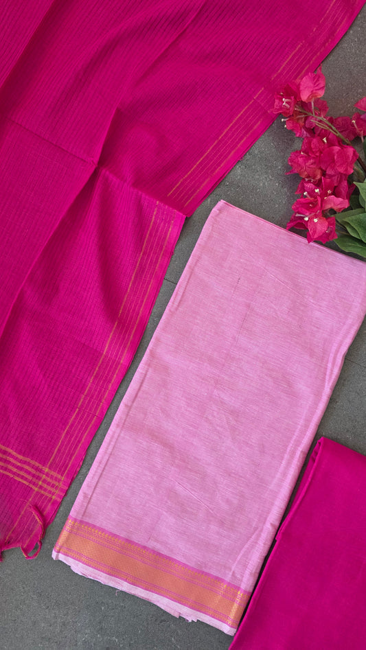 Pure handloom cotton with mangalagiri border - AA33