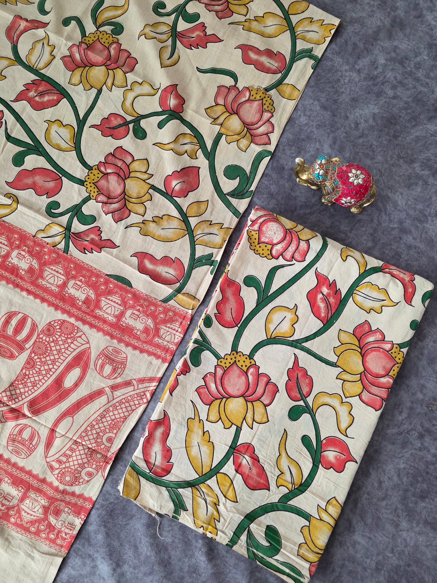Pure Kalamkari Cotton Salwar Set (2.5 Metres) - Ak347