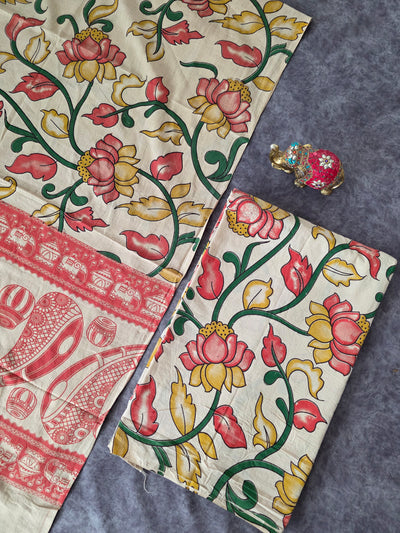 Pure Kalamkari Cotton Salwar Set (2.5 Metres) - Ak347