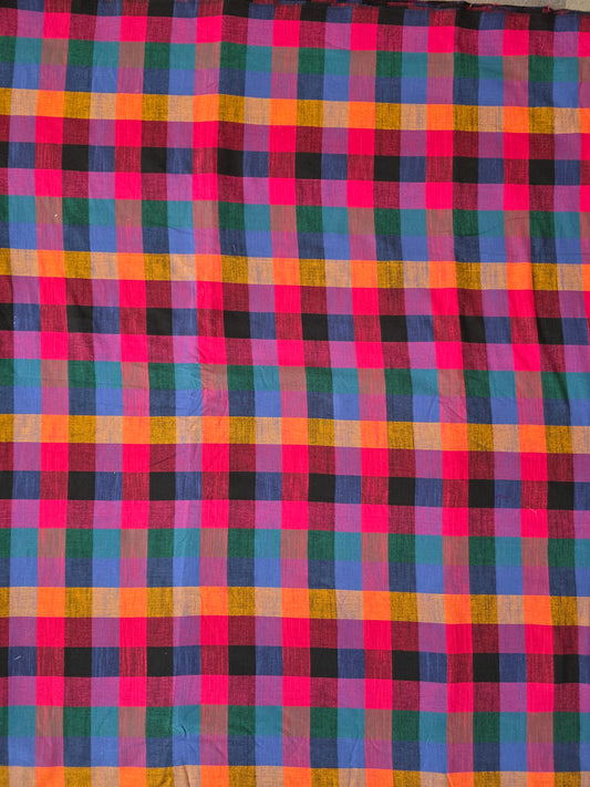 Madras kattam prewashed textured running material (1 mtr) - MD24 (2 inches*2 inches)