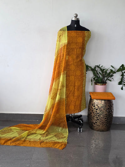 Handblock georgette salwar set -GE127