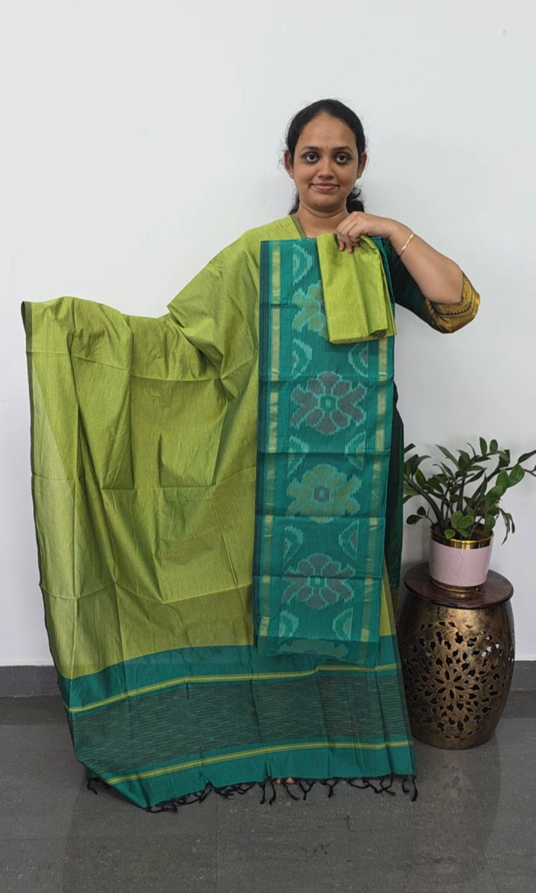 Pochampally sico set with ikkat damn -SD413