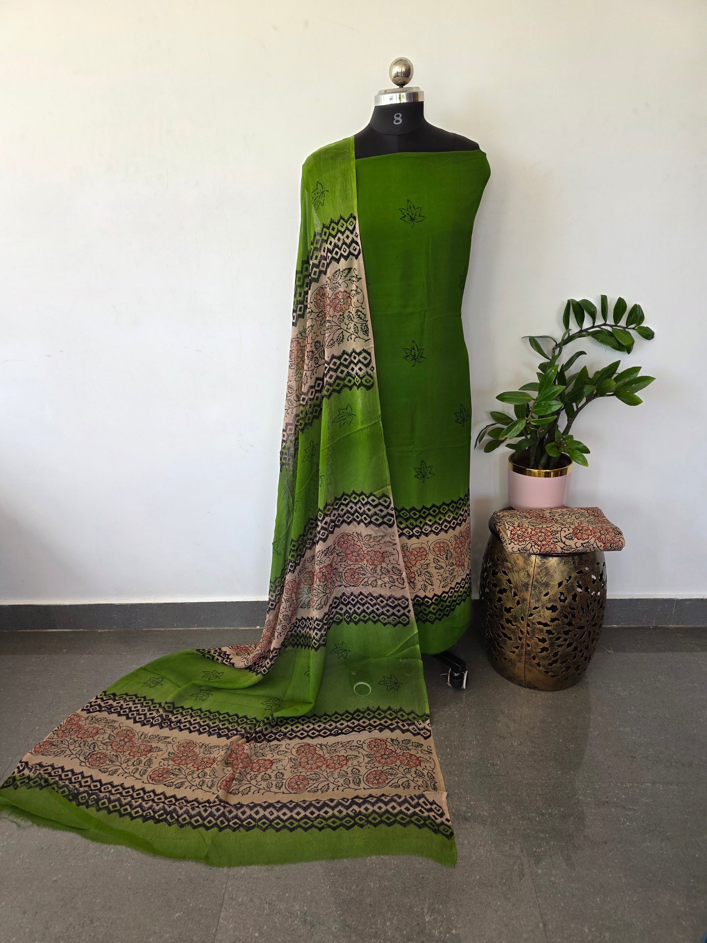 Handblock georgette salwar set - GE174