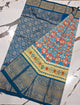 Mulbery ikkat kanchi border pattu saree-WW887