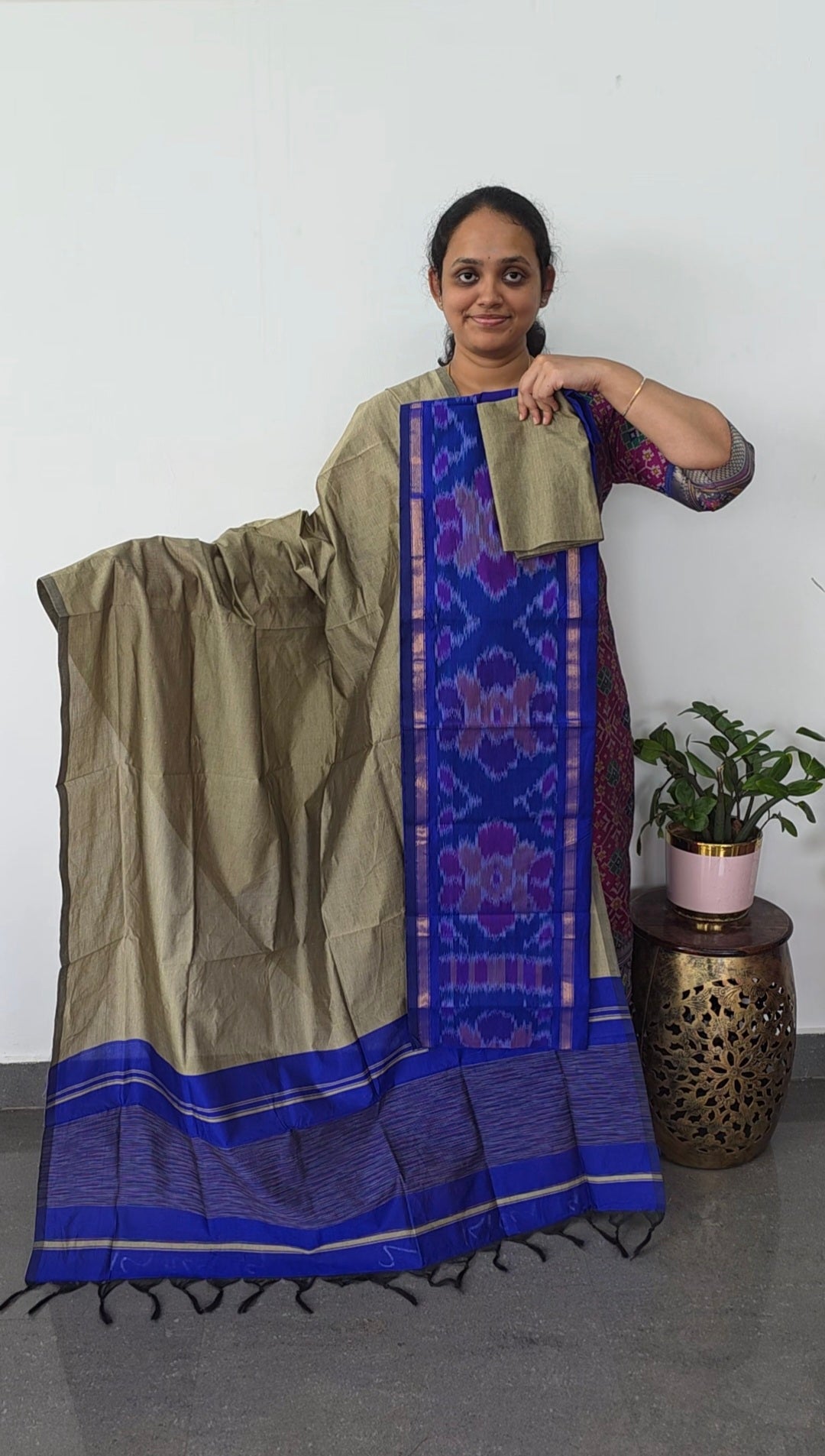 Pochampally sico set with ikkat damn - SD522