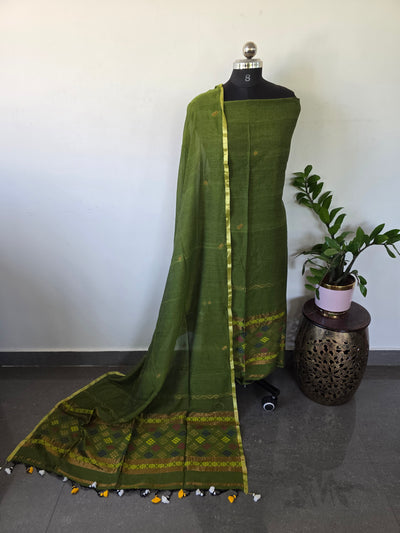 Handloom mul khadi cotton jamdhani set - MUL147