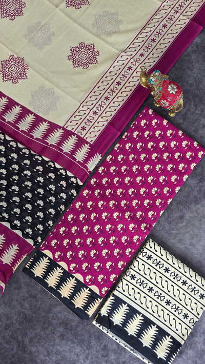 Handblock jaipuri pure cotton set -JA923