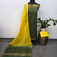 Checked Bhagalpuri fusion mangalagiri silk set - BA524