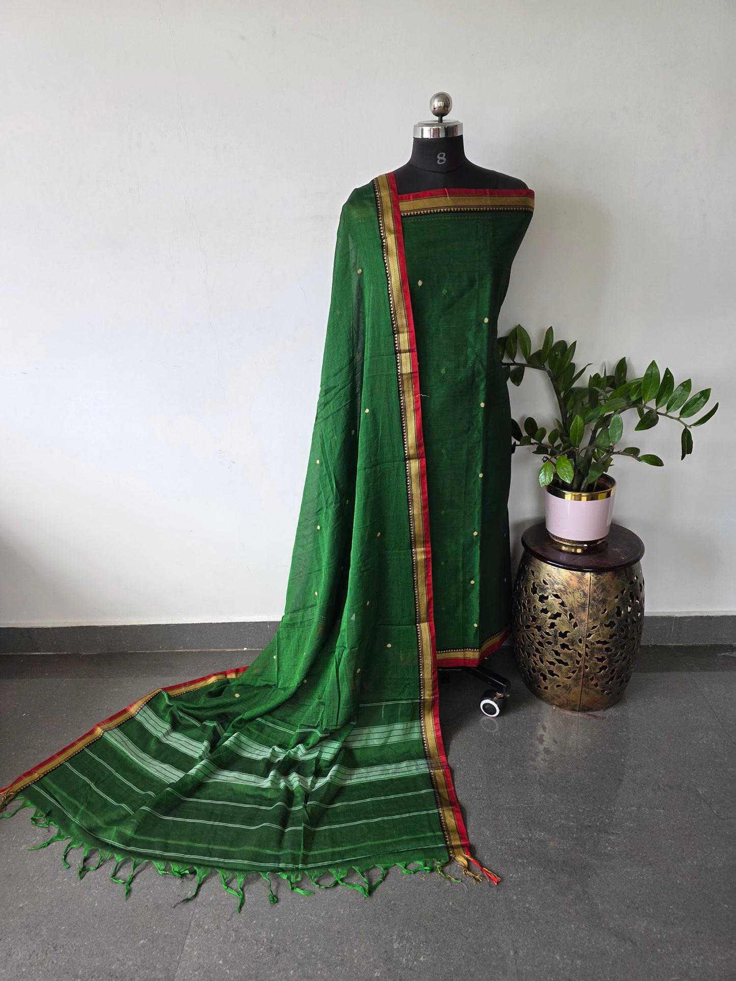 Mercerised narayanapet salwar set with embroidery work (4.5 meters)- NA372