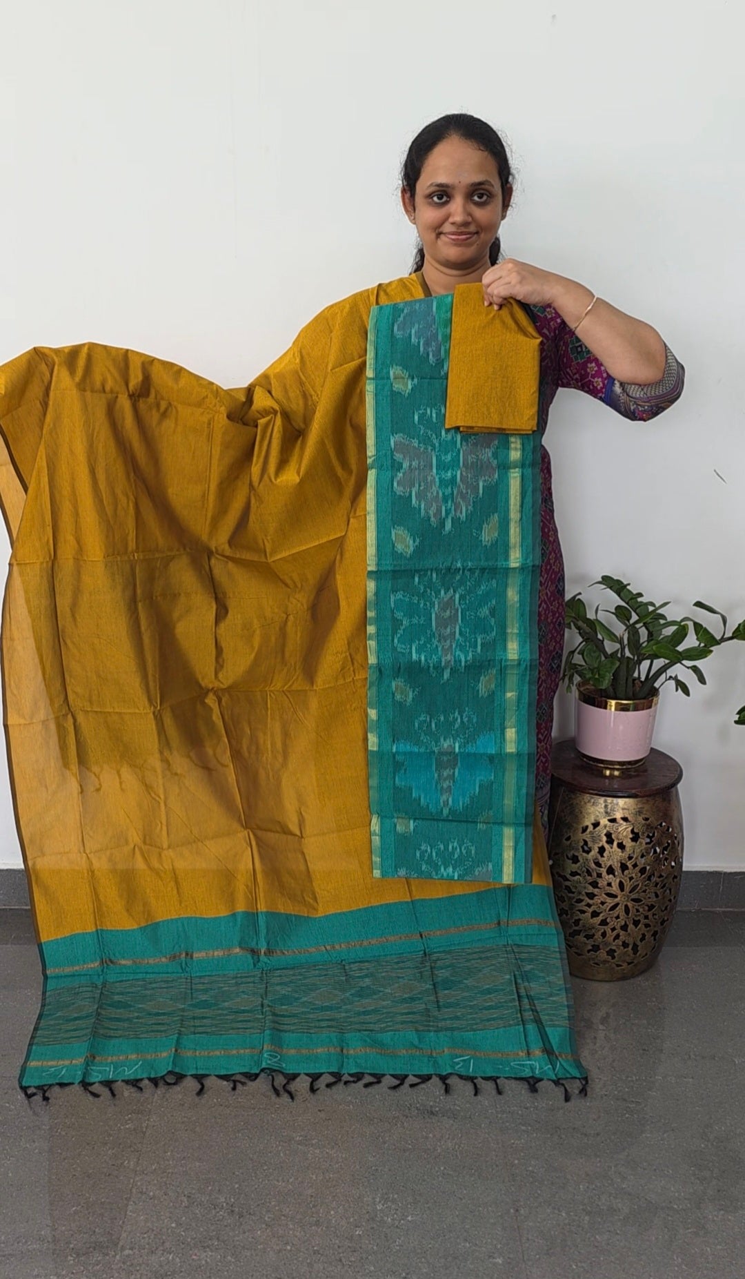 Pochampally sico set with ikkat damn - SD533