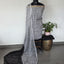 Handblock soft silk set with georgette shawl - GE262