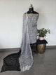 Handblock soft silk set with georgette shawl - GE262