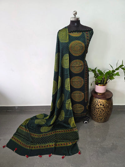 Handcrafted ajrakh modal silk set - HZ98