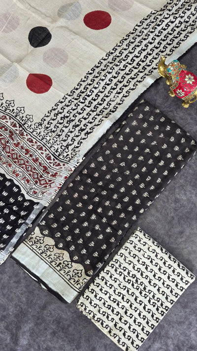 Handblock jaipuri linen cotton set -JA904