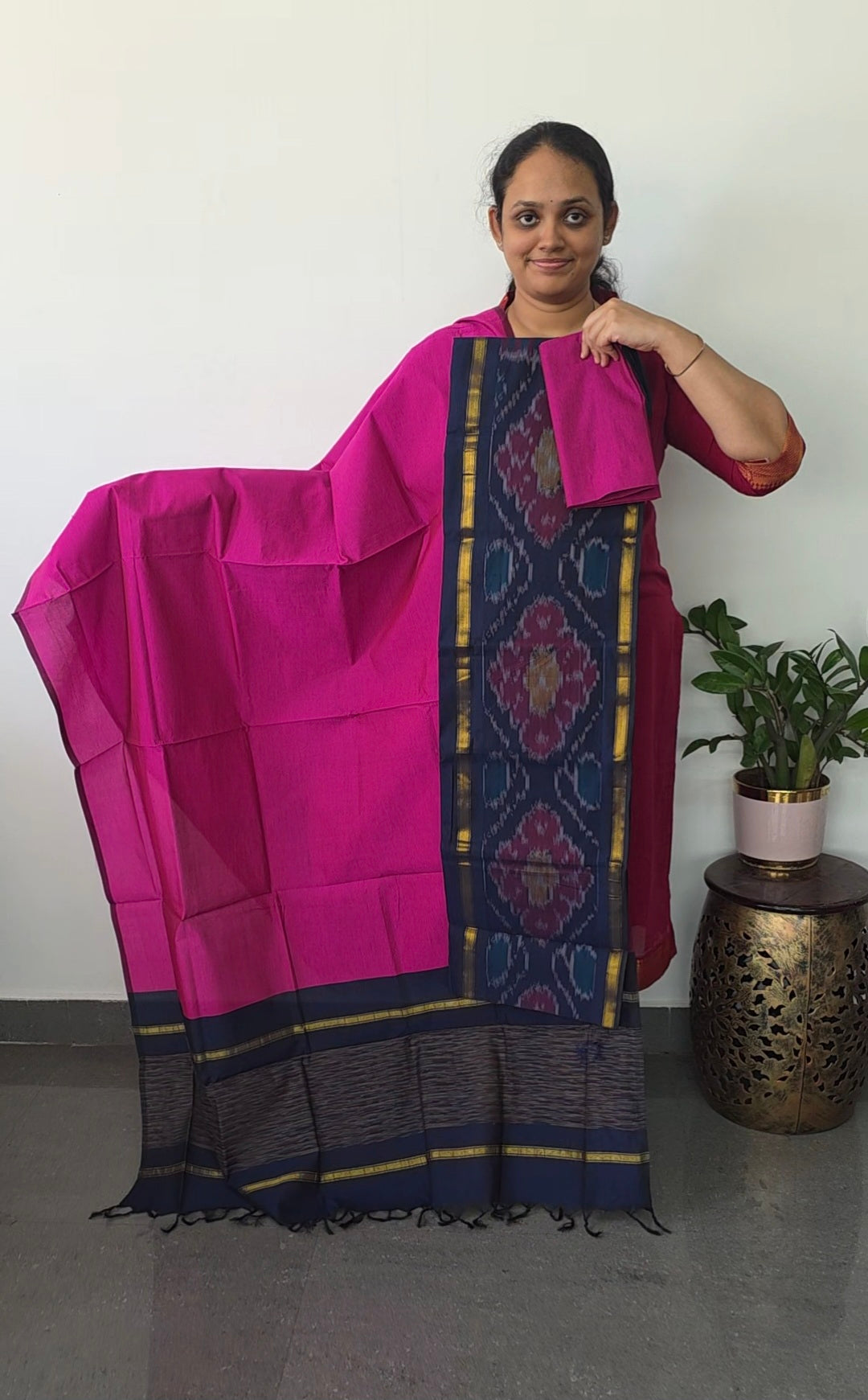 Pochampally sico set with ikkat damn -Sz323