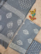 Handblock jaipuri cotton with chiffon duppatta - JA597