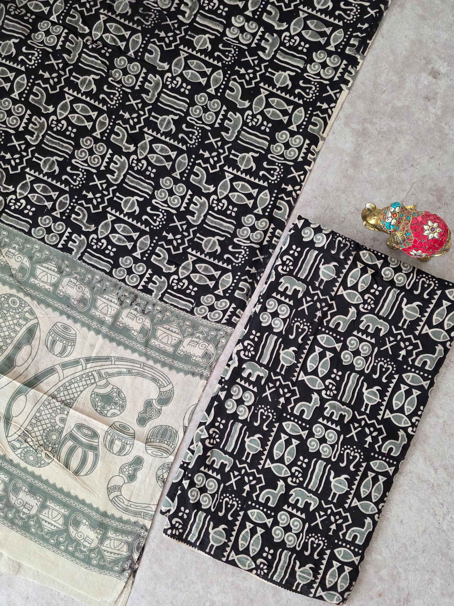 Pure Kalamkari Cotton Salwar Set (2.50 Metres) - Ak355