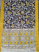 Handcrafted chennuri silk kalamkari duppatta(Black) -AK599