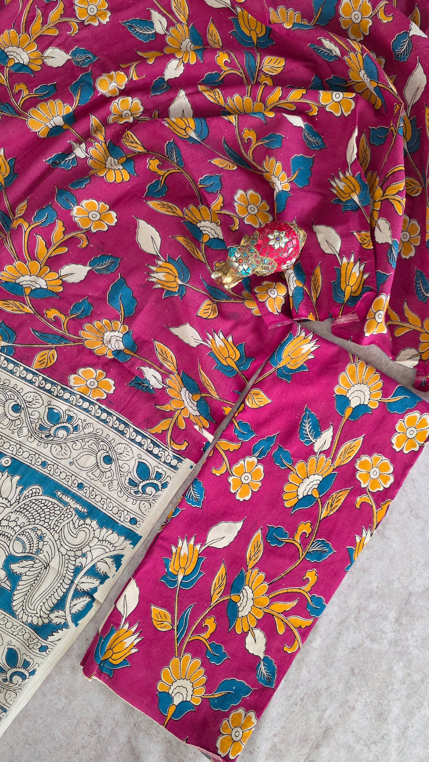 Authentic pure kalamkari cotton set (2 pc set )- AK255