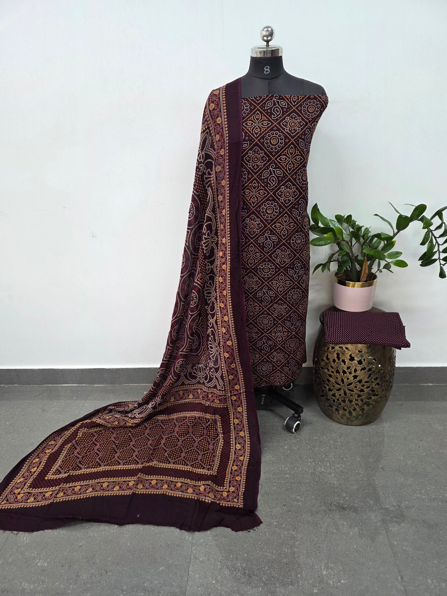 Ajrakh rayon cotton set - VZ57