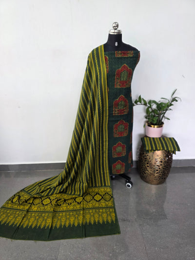 Handcrafted hakoba ajrakh cotton set -HZ330