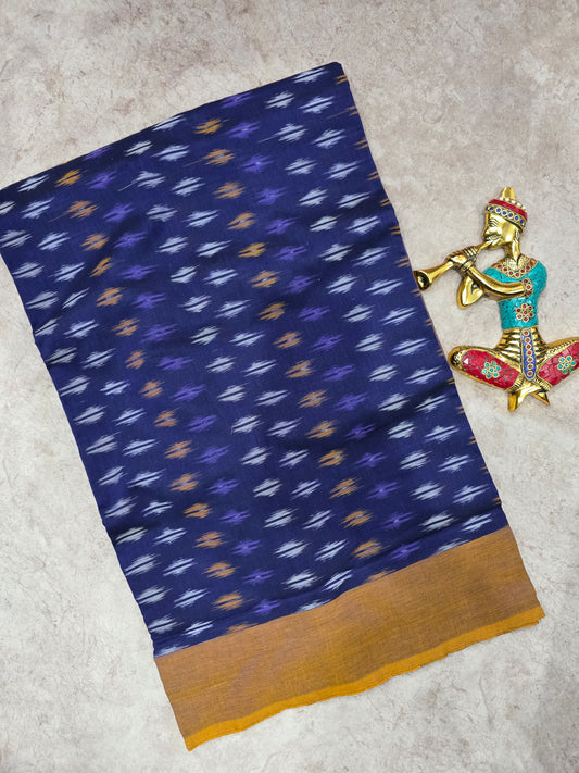 Mercerised warp ikkat saree - NV336