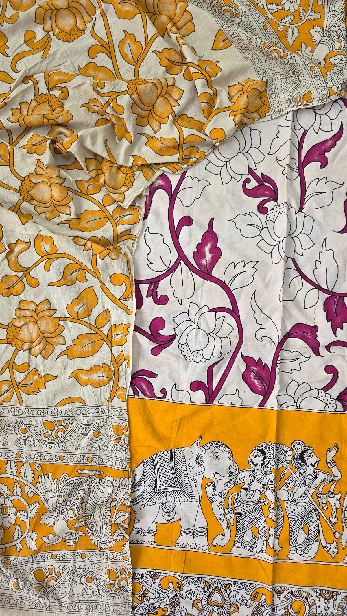 Handcrafted pure kalamkari cotton (2 pcs) set -AK569