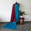 Madurai sungudi zari kattam salwar set - blue with maroon MS22