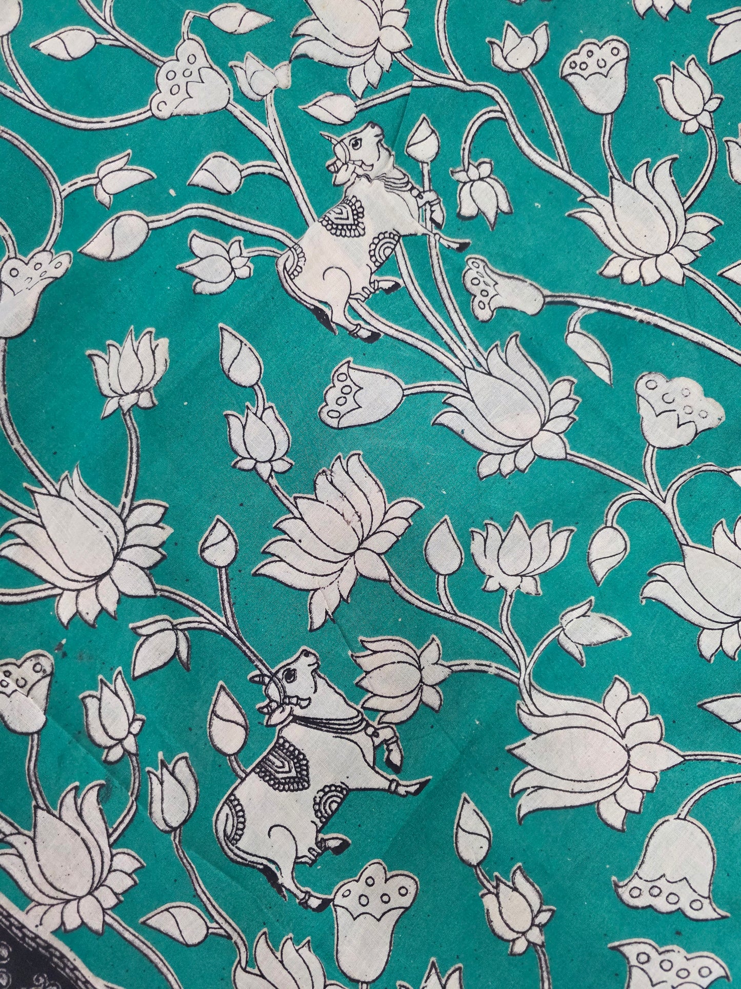Pure Kalamkari Cotton Salwar Set (2.5 Metres) - Ak343