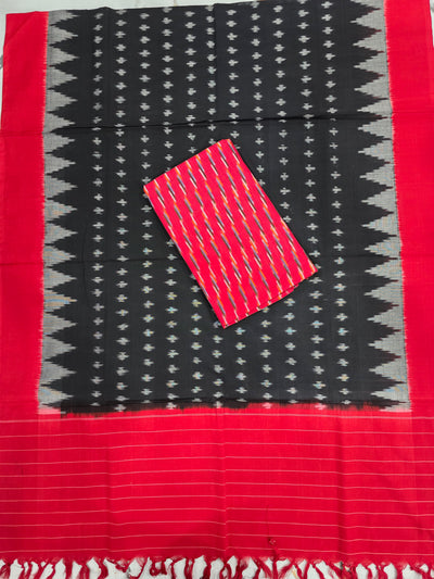 Ikkat cotton with Handloom Mercerised ikkat duppatta - WW857