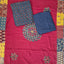 Handcrafted ajrakh cotton top with applique cotton shawl - BAA41