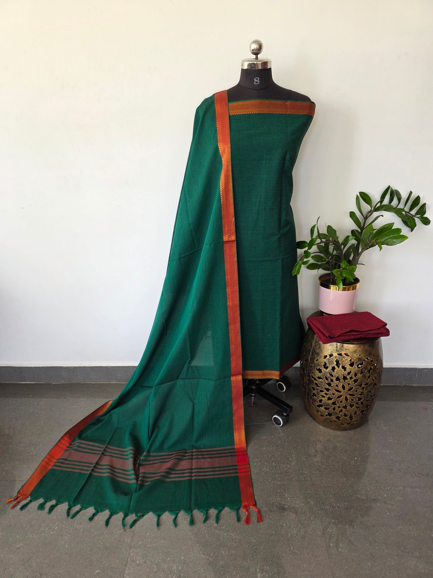 Prewashed mangalagiri south cotton set - HJ74