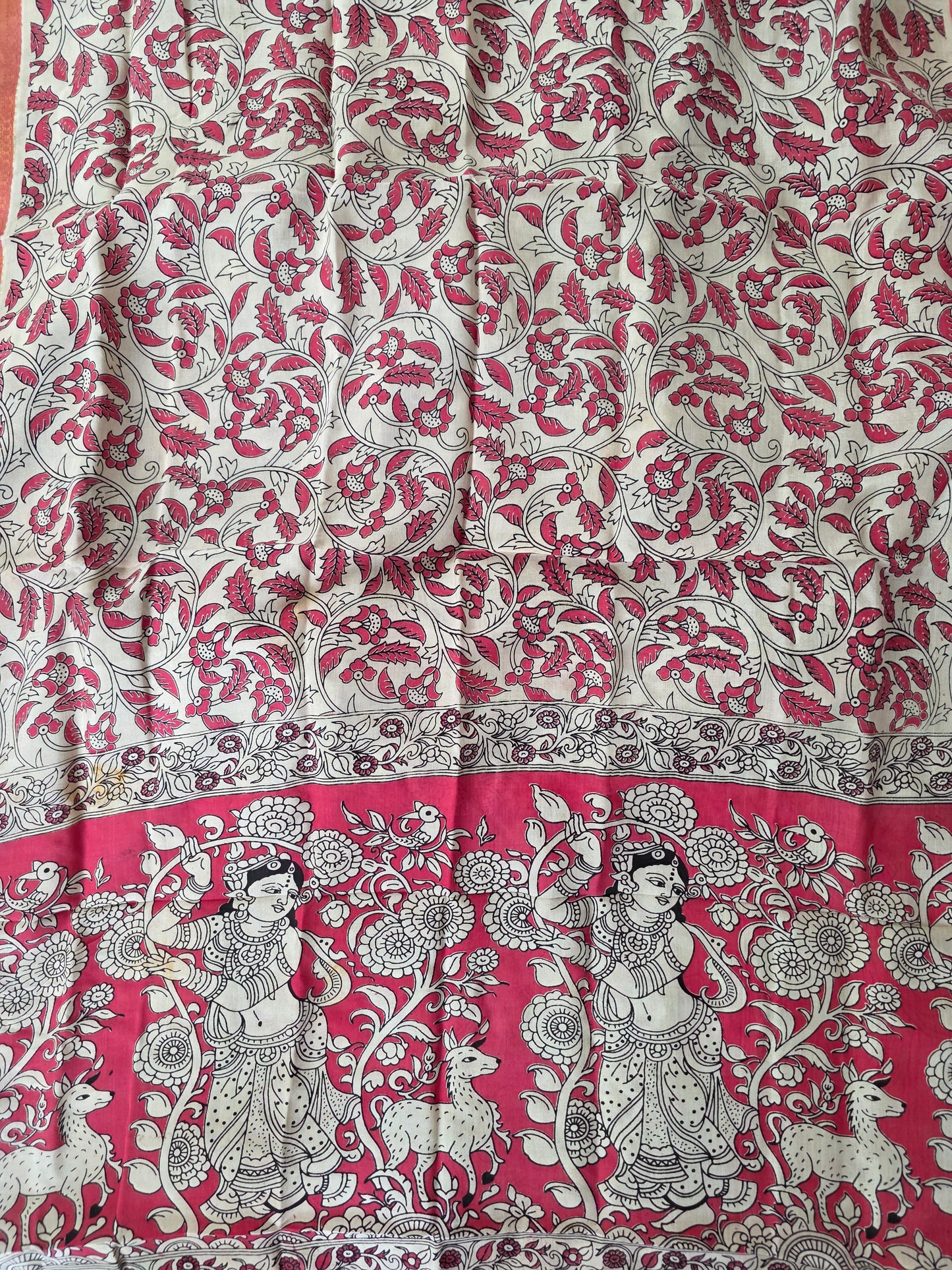 Kanchi border chennuri kalamkari  silk set - AK428