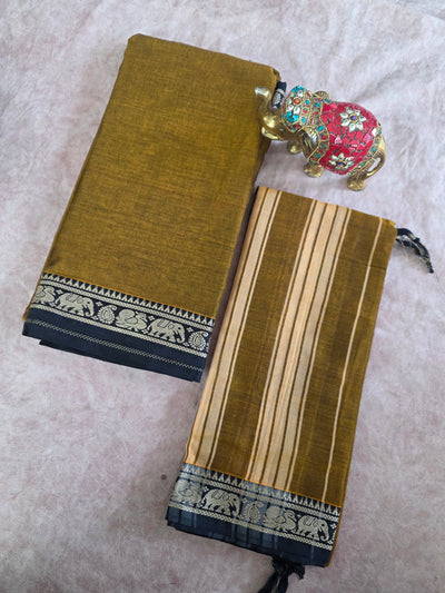 Mercerised narayanapet salwar set with elephant border (4.5 meters) - NA557
