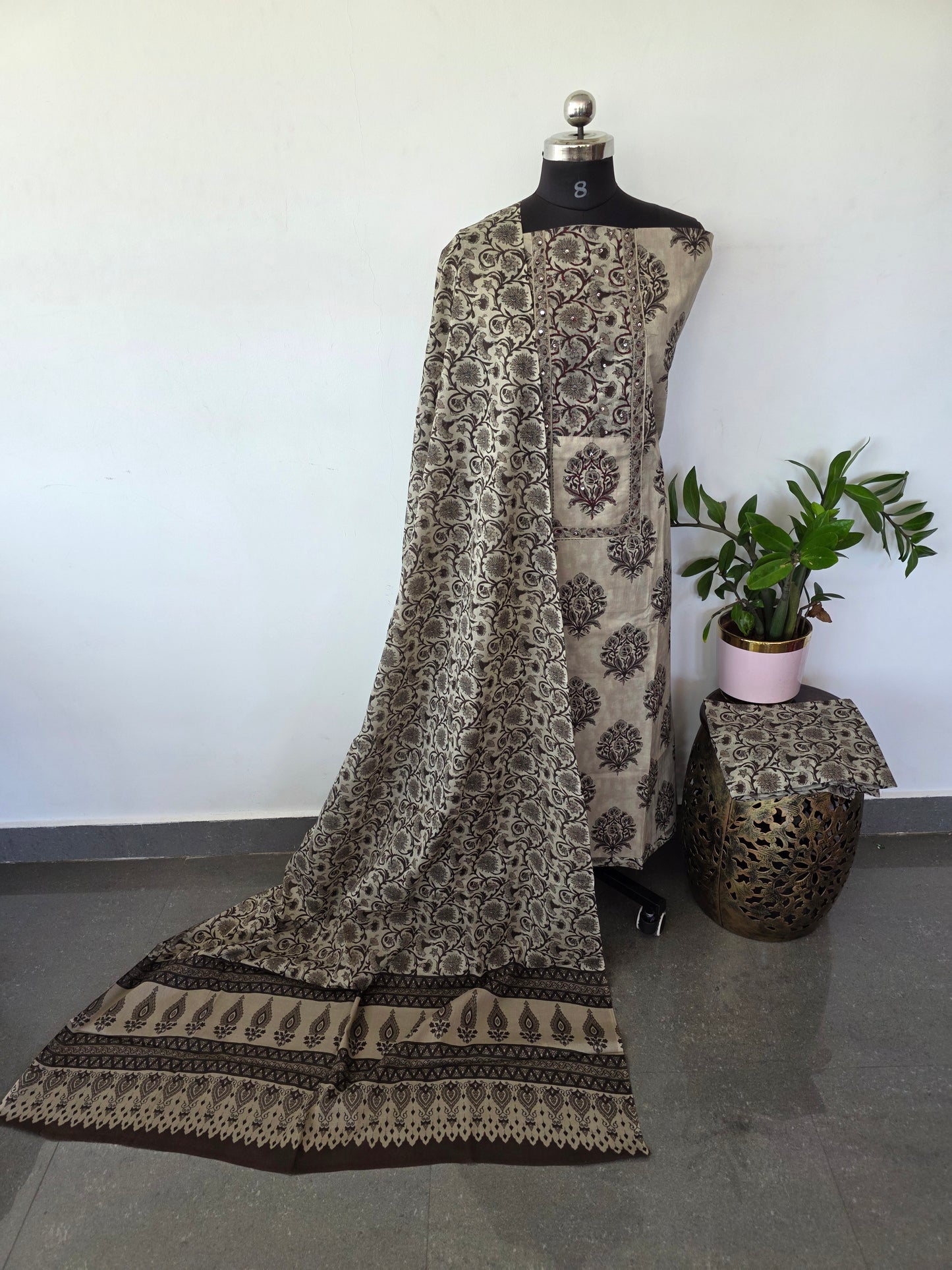 Jaipuri embroidery cotton set - JA809