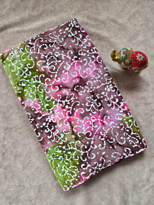 Handcrafted batik cotton running material ( 0.5 mtrs )-HB14
