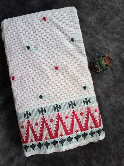 Prewashed Checked jamdhani South cotton running material - HRM58